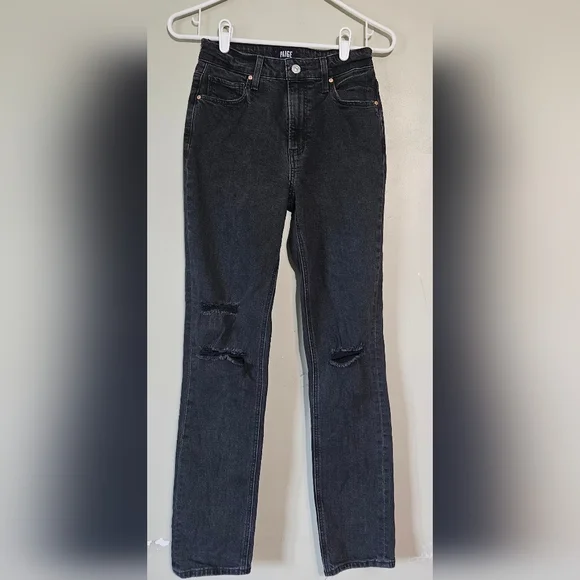 💙🩷Paige Sarah Slim Jeans Size 25 Destructed Distressed Black Wash💙 - Picture 1 of 10